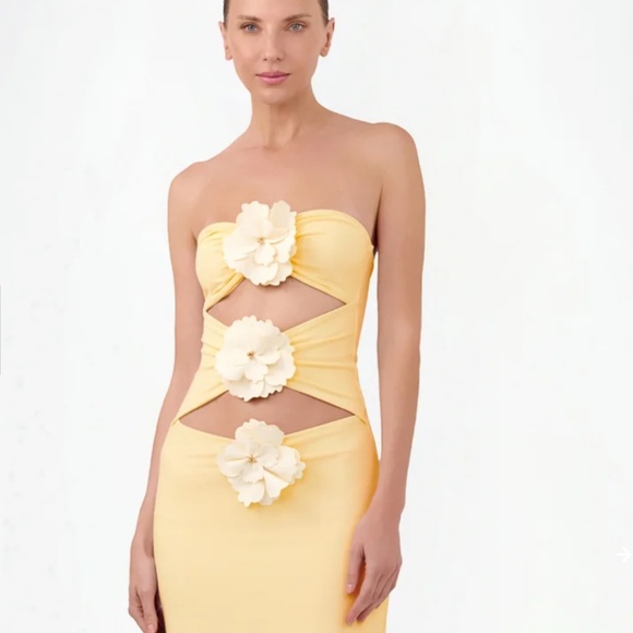 Bahia Maria Maia Maxi Dress Buttercream Small NWT - Picture 1 of 11